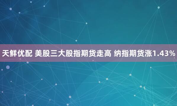 天鲜优配 美股三大股指期货走高 纳指期货涨1.43%